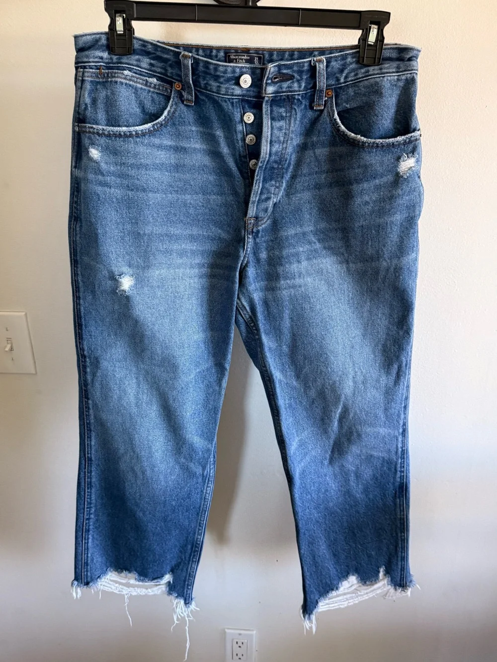 Abercrombie & Fitch Women’s Annie High Rise Ankle Straight Button-Fly Jeans 31 S